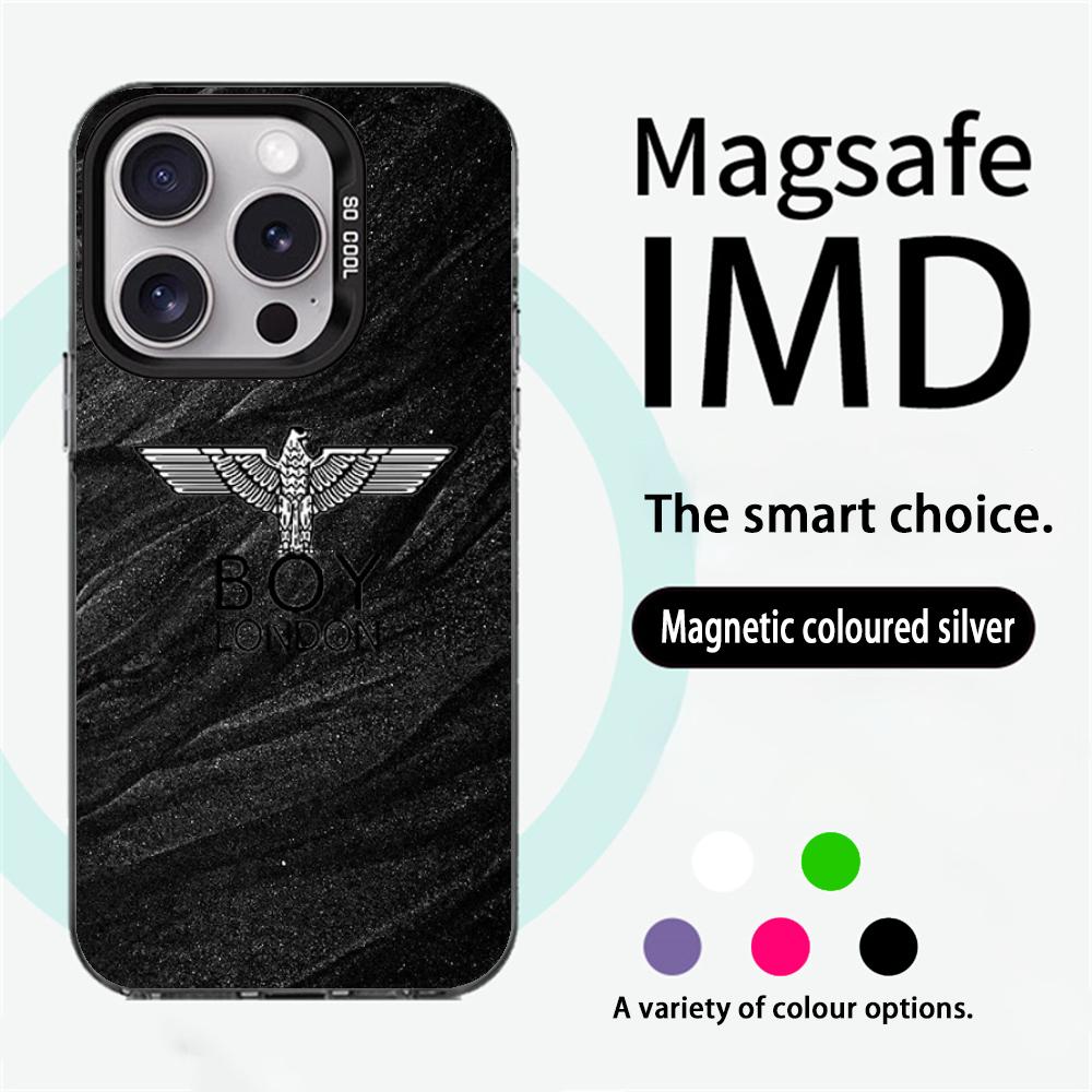 Phone Cases London - イーグル・ロンドン クールなヒップホップデザイン スマホケース マグネット式 IMD カラフルシルバーケース