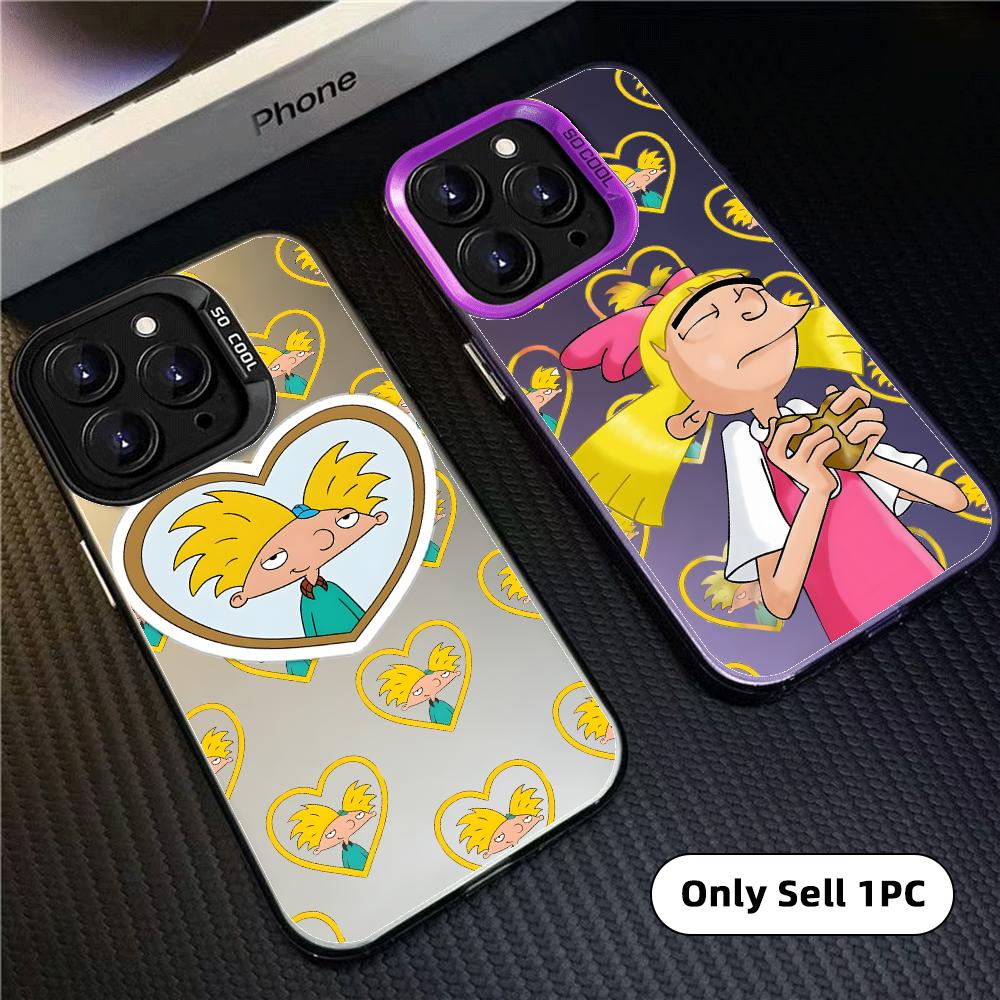 Phone Cases Iphone 13 - 漫画「ヘイ・アーノルド！」 iPhone 18、17、16、15、14、13、12、11 Pro Max、Air対応、カラフルなマット加工のレーザーオーロラデザインのスマホケース。