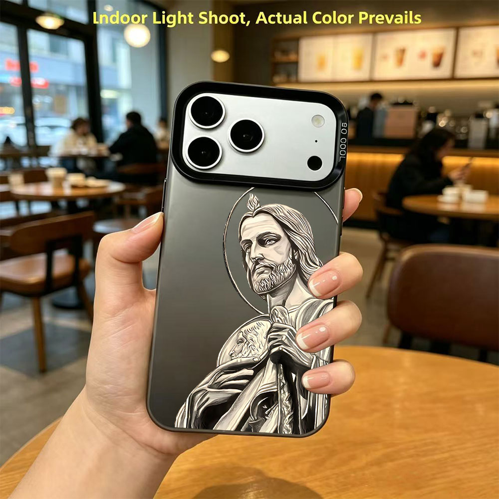 Phone Cases Xr Iphone - サン・ジュダス・タデオ柄デザインのiPhoneケース（iPhone 18、17、16、15、14、13、12、11 Pro、Xs Max、Plus、Air、Mini、XR、X、17e、16e対応）保護カバー