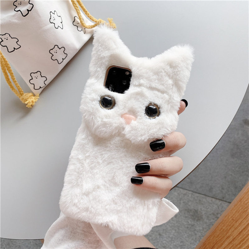 3Dキュートな漫画猫の毛皮のようなぬいぐるみ風スマホケース  - Phone Cases Iphone 13 のレビューと価格