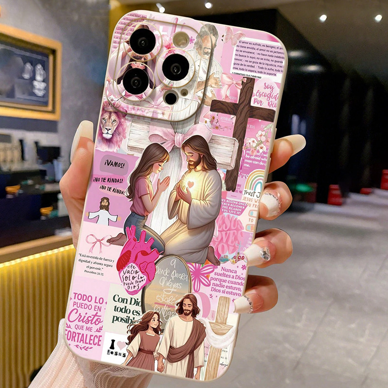 宗教的なカラフルなペイントのイエス像TPUソフトフォンケース - Phone Cases For Iphone 16 のレビューと価格