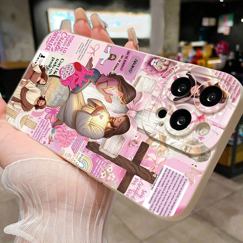 宗教的なカラフルなペイントのイエス像TPUソフトフォンケース - Phone Cases For Iphone 16 のレビューと価格