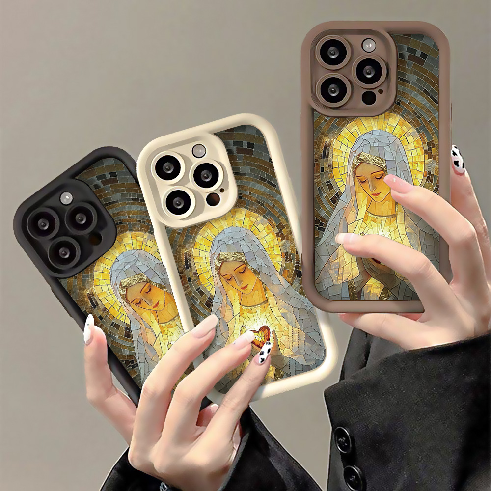 レトロな教会のステンドグラス風デザインのiPhone用ケース - Phone Cases Iphone 13 のレビューと価格
