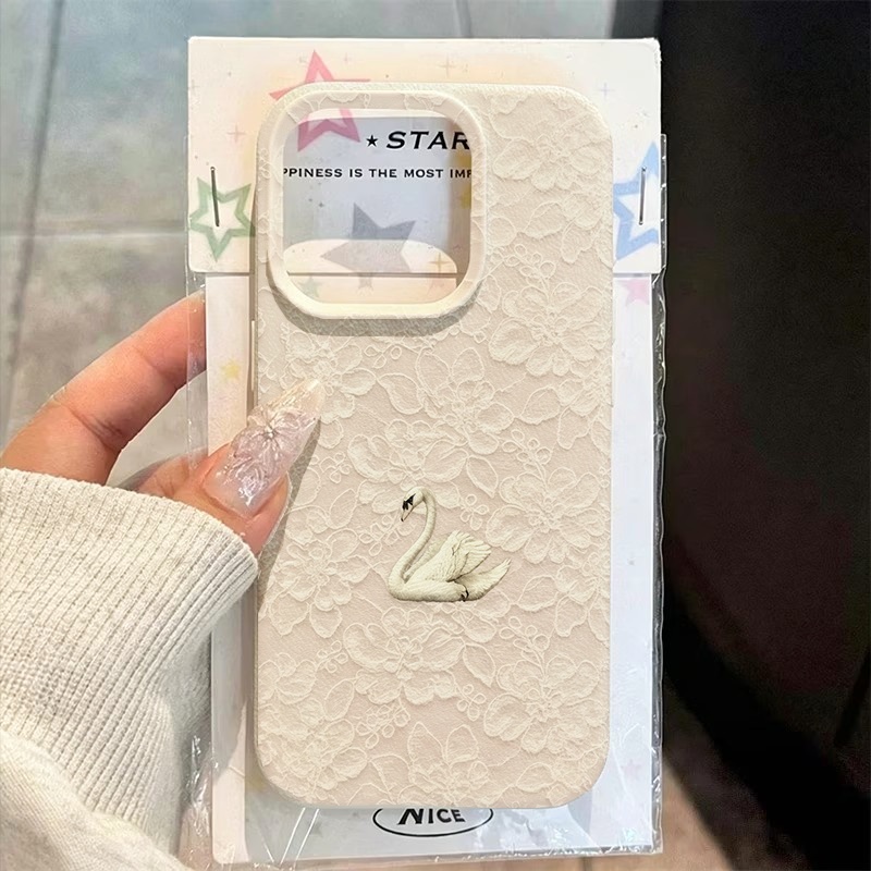 レーススワン柄ライチテクスチャスマホケース iPhone 1 - Phone Cases For Iphone 16 のレビューと価格
