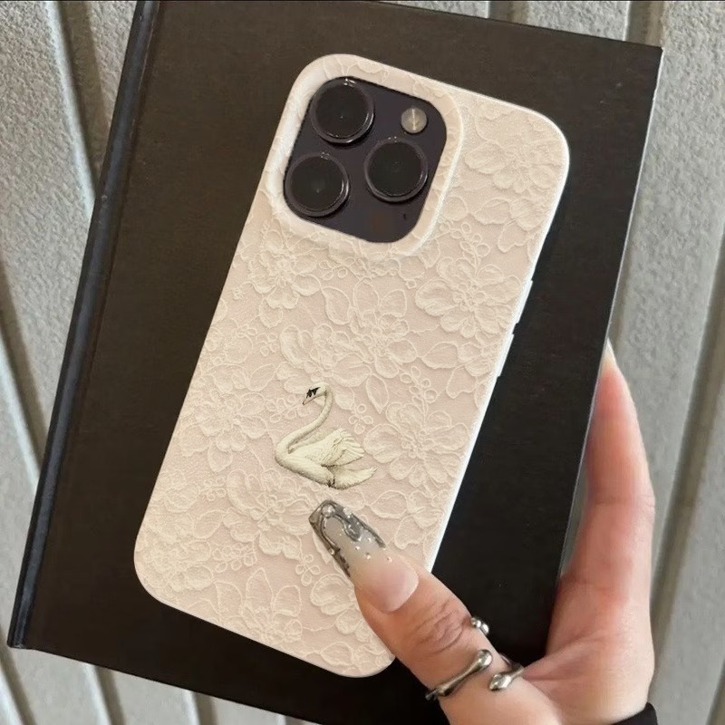 レーススワン柄ライチテクスチャスマホケース iPhone 1 - Phone Cases For Iphone 16 のレビューと価格